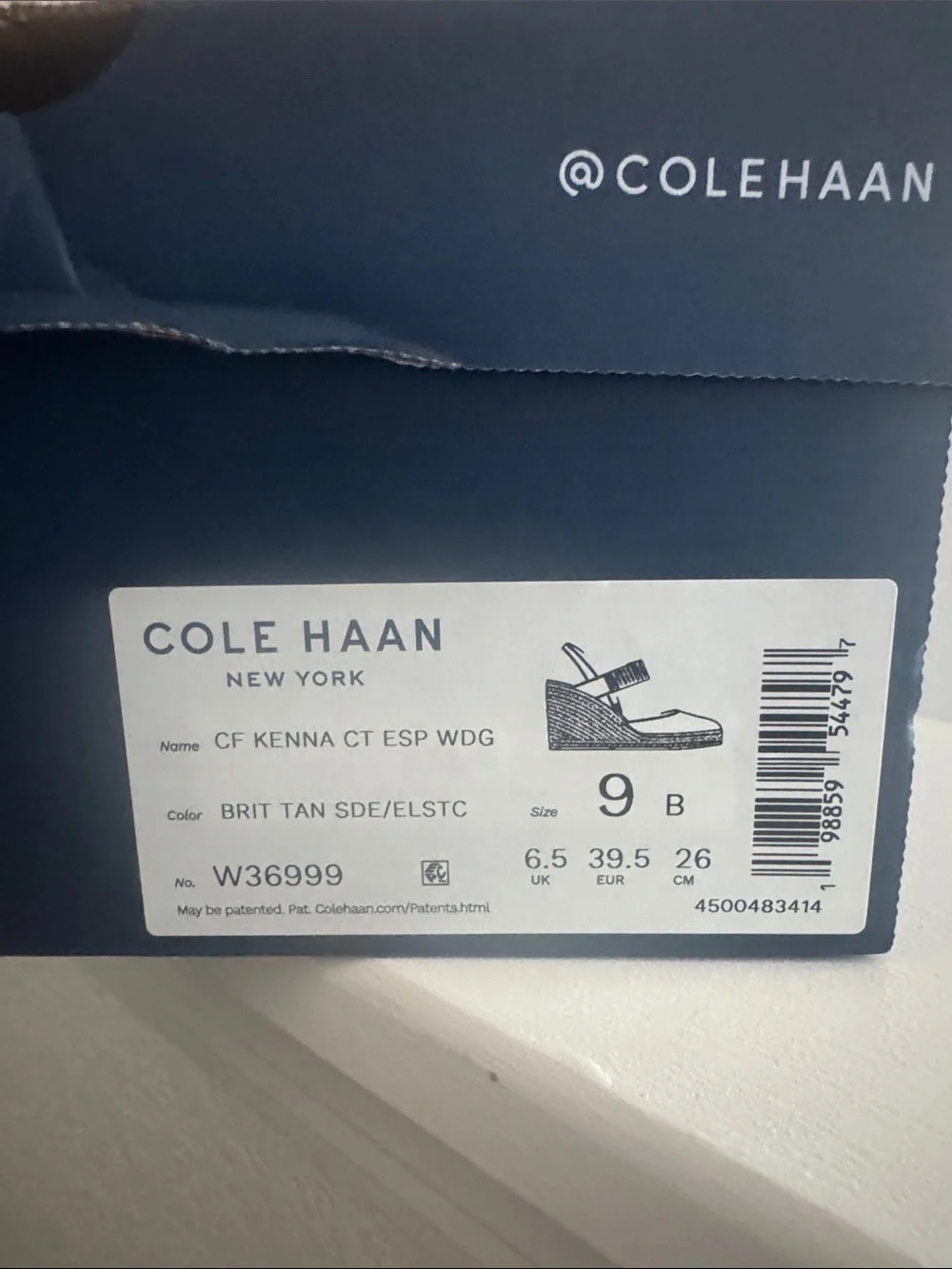 Cole Haan Rustic Tan Suede Espadrille Wedge Slingbacks